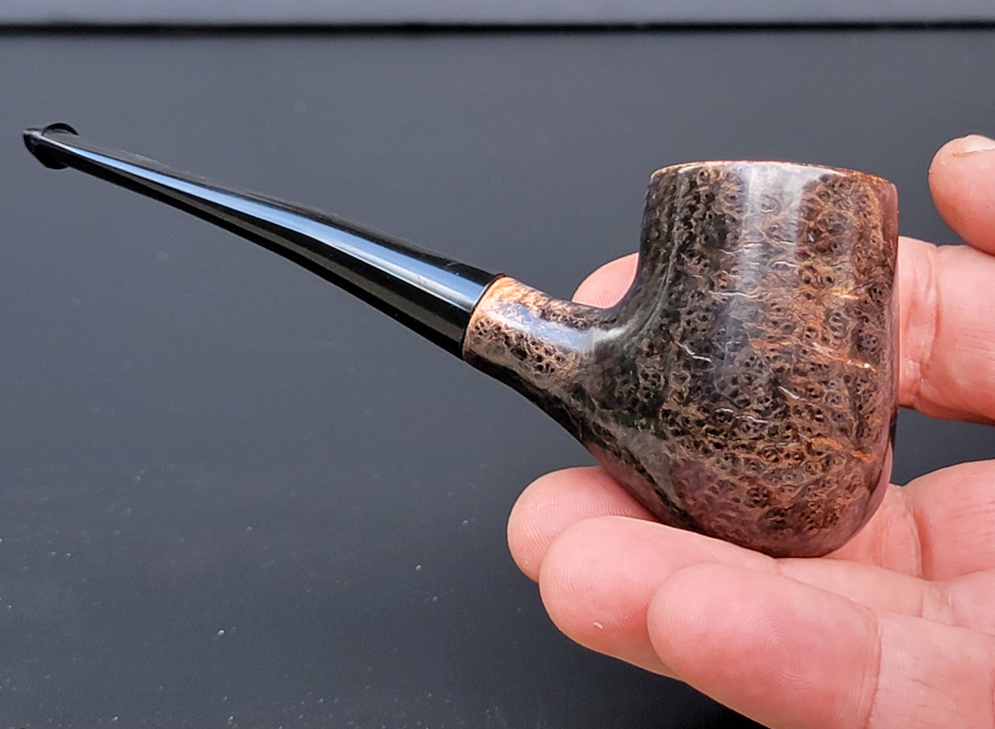 Ebonized Briar Bent Billiard (RA42)